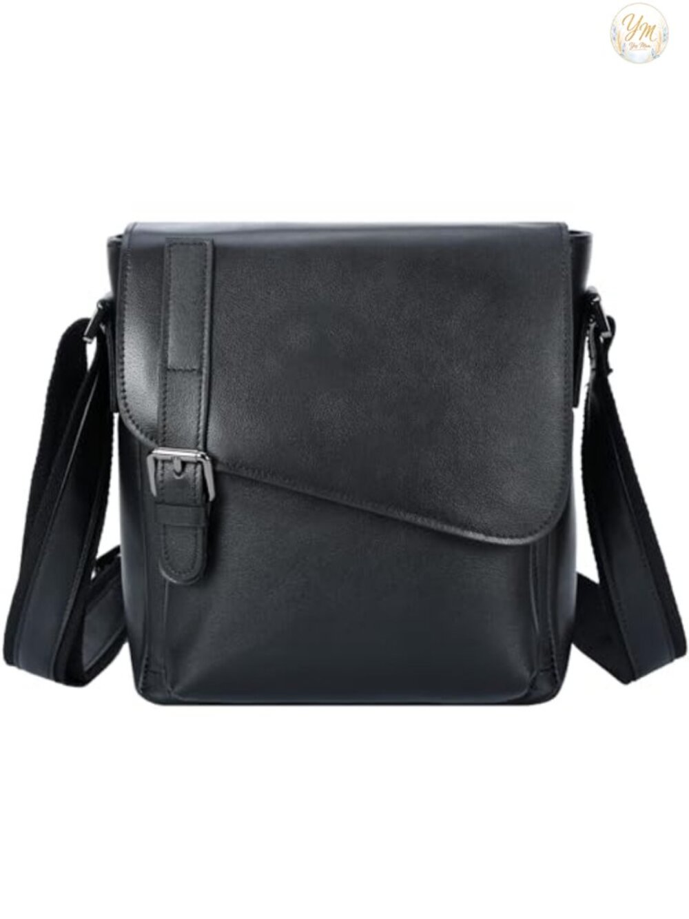 Full Grain Calfskin Leather Messenger Bag Crossbody Shoulder Bag Fits 10" Tablet